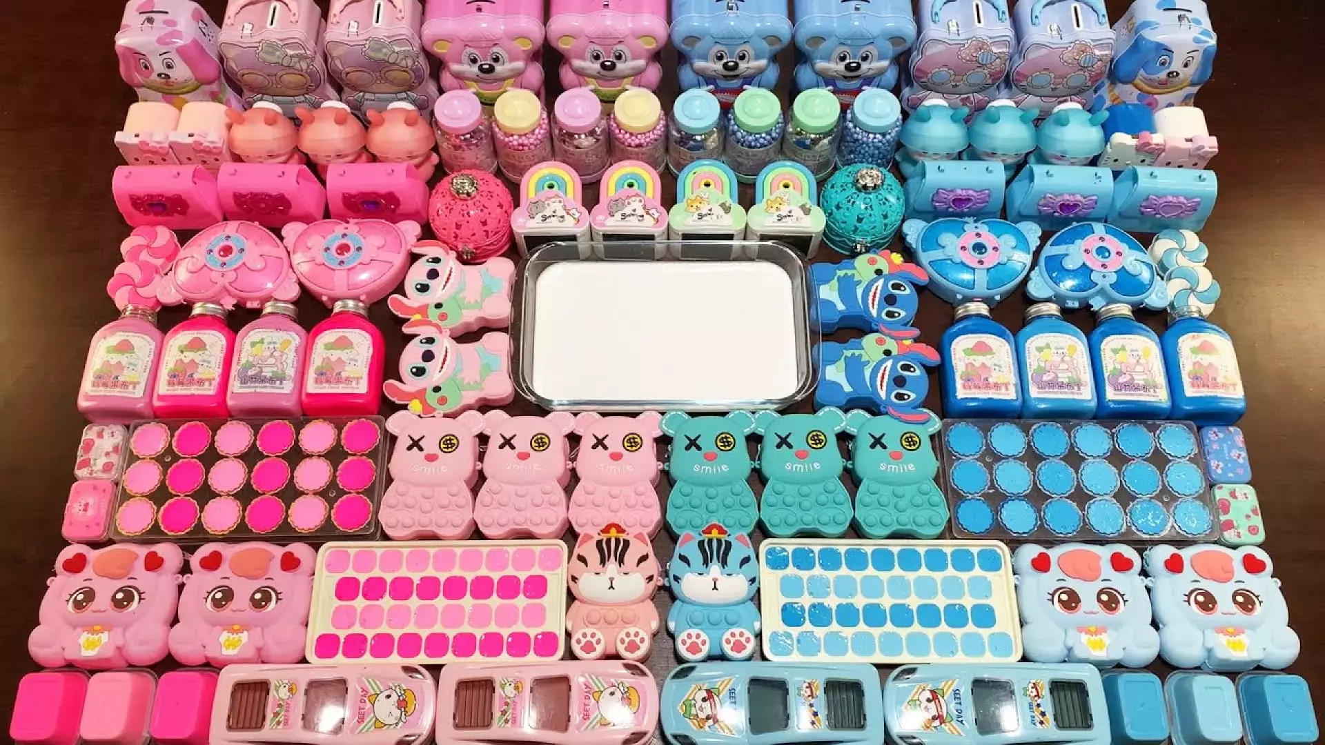 اسلایم بازی جدید : آموزش ساخت اسلایم آبی و صورتی : مخلوط کردن اسلایم کودکان