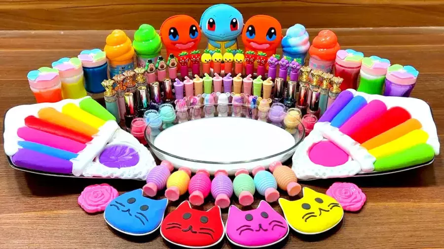 اسلایم بازی ، آموزش ساخت اسلایم ، اسلایم میکاپ رنگی ، بازی با اسلایم