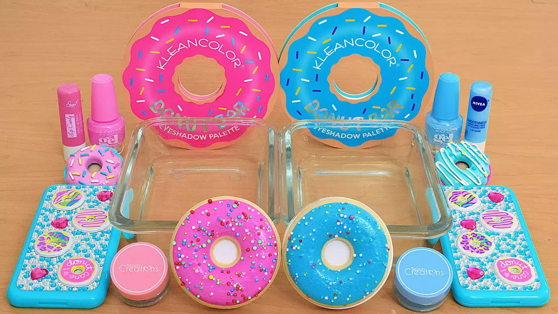 اسلایم بازی جدید / آموزش ساخت اسلایم دونات / مخلوط کردن اسلایم آبی صورتی