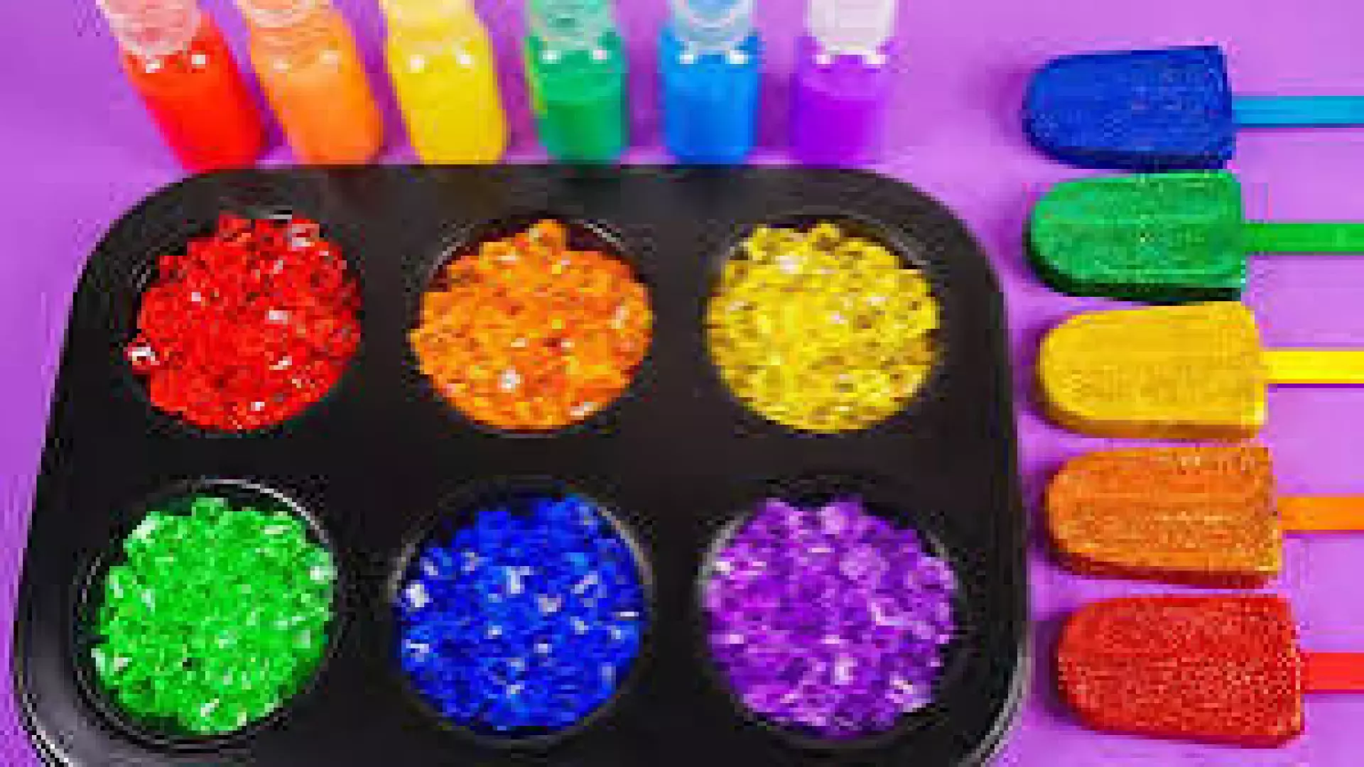 ترکیب کردن اسلایم آبی و صورتی، آموزش ساخت اسلایم، اسلایم بازی، اسلایم جدید