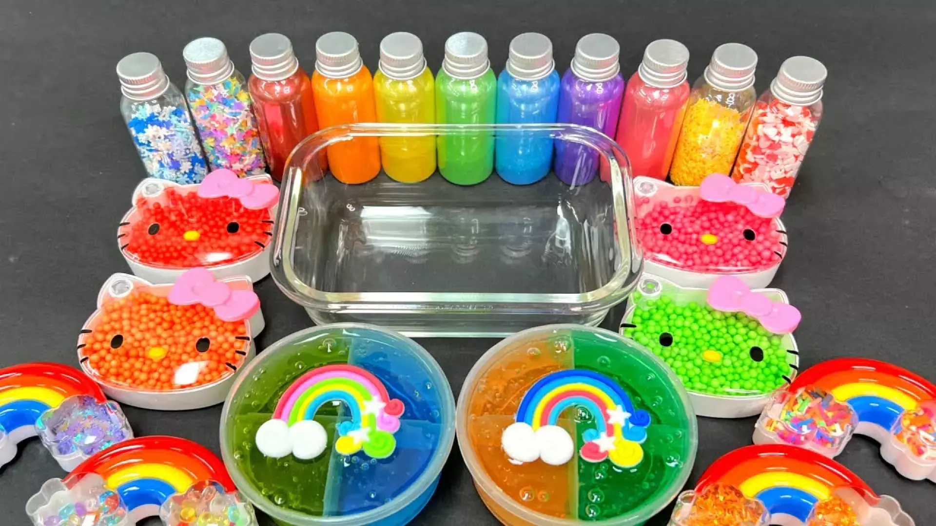 ترکیب کردن اسلایم هلو کیتی , آموزش ساخت اسلایم , اسلایم بازی کودکان