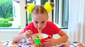 برنامه کودک جدید ناستیا و بابایی | ماجراهای ناستیا و چالش خوردن نودل! ️