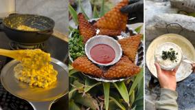 پخته انواعه ذرت مکزیکی پیتزا و غذایه روستایی