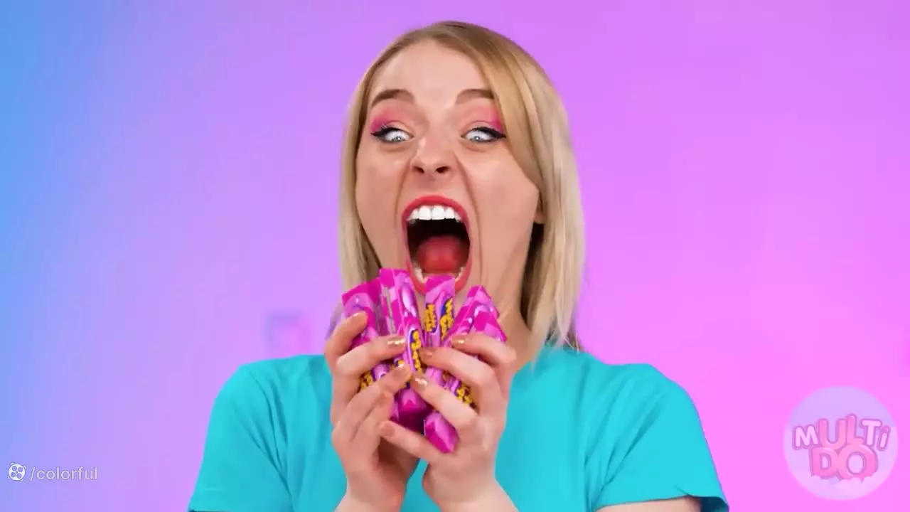 چالش غذا مولتی دو ؛ چالش آدامس هوبا بوبا ؛چالش غذایی ؛ چالش بانوان سرگرمی تفریحی