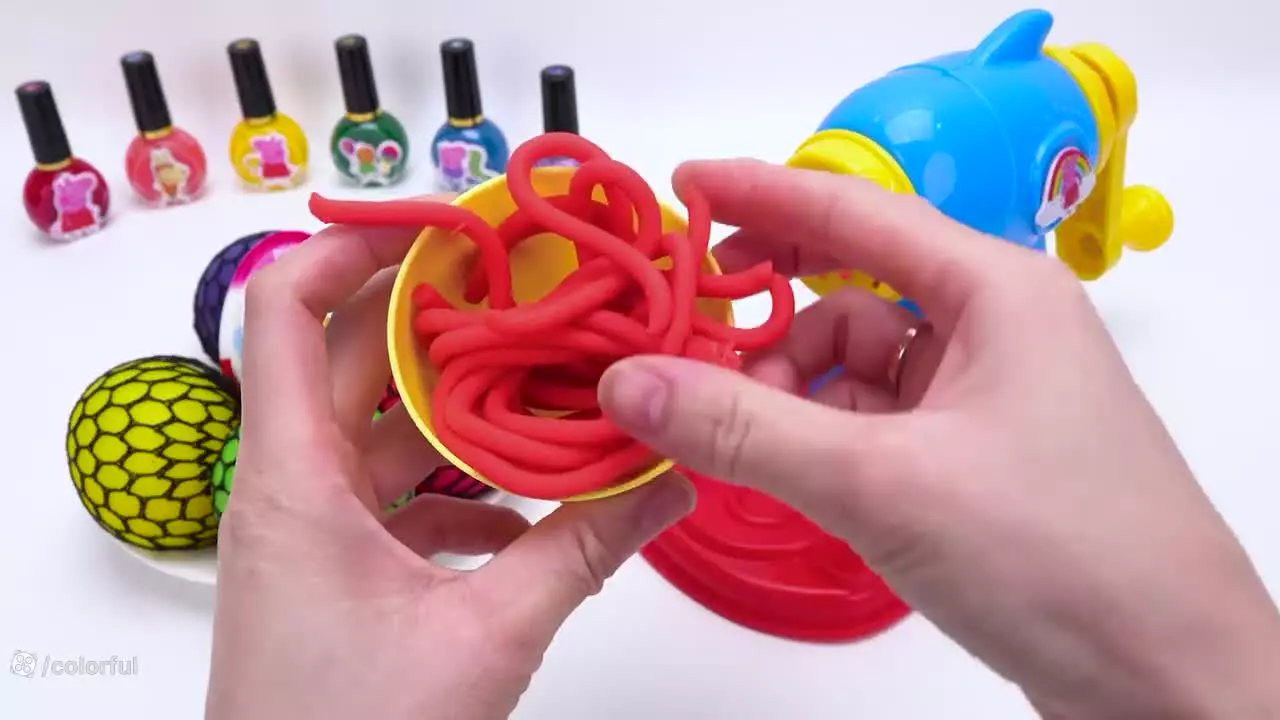 اسلایم نودل - خمیر بازی به شکل نودل - اسلایم بازی جدید - ساخت اسلایم ۲۰۲۴