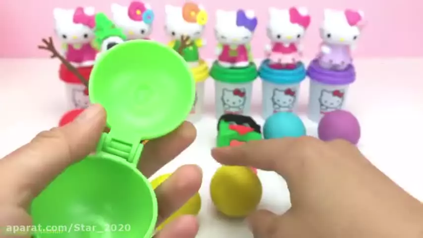 بازی با خمیر بازی های هلوکیتی / ساخت خمیر اسلایم / سرگرمی کودک