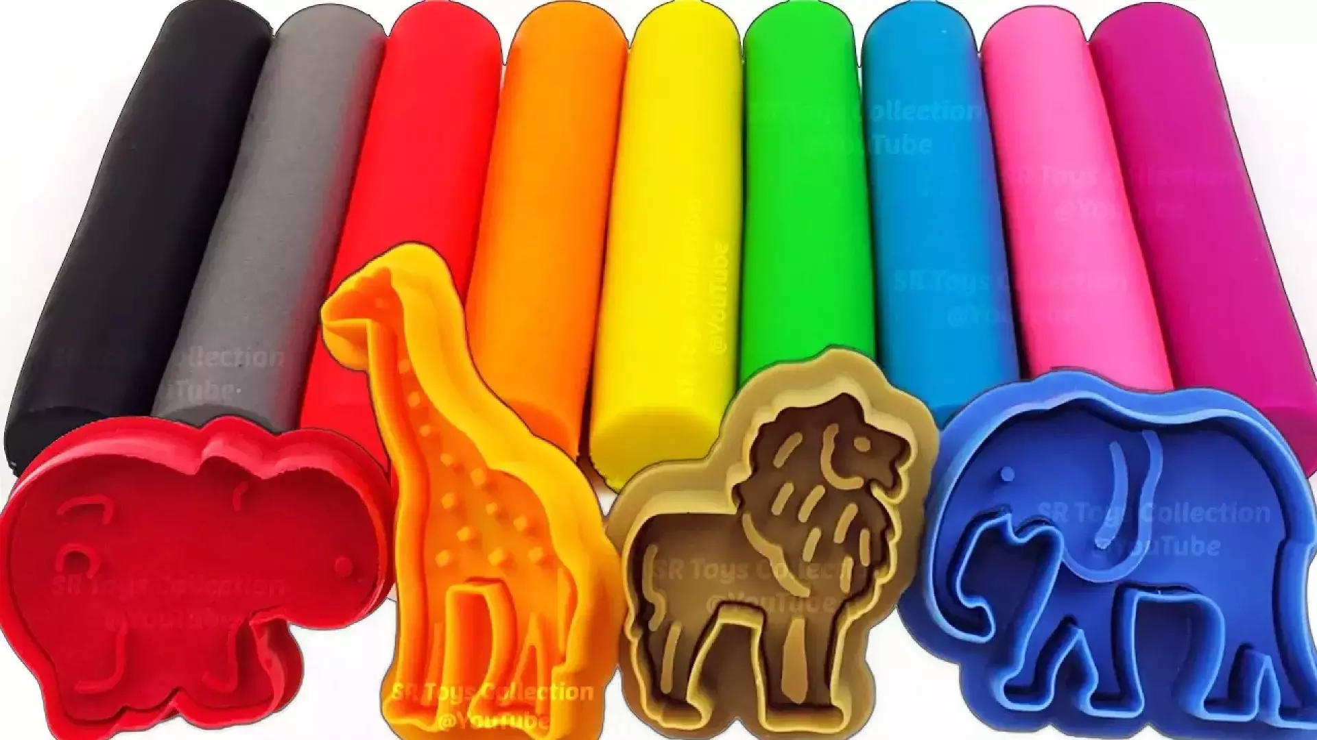 آموزش خمیر بازی با قالب حیوانات وحشی / اسباب بازی کیوت / آموزش رنگها