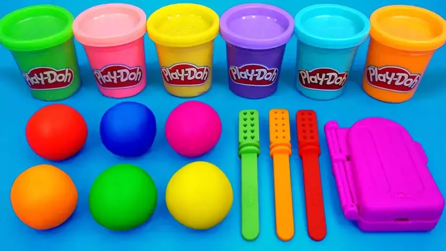 خمیر بازی کودکانه، ساخت خمیر رنگارنگ، قالب رنگی با خمیر مجسمه، کودک سرگرمی اسلایم