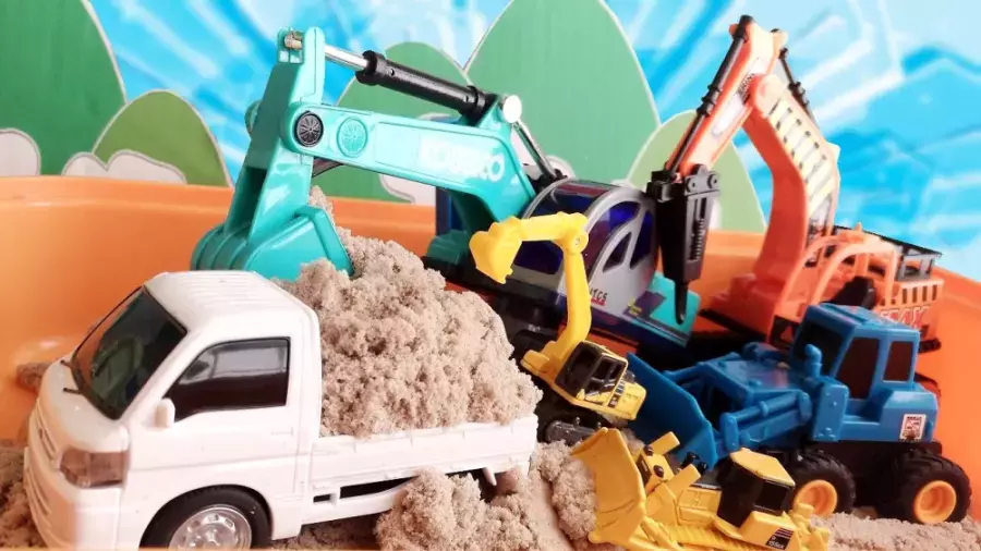 ماشین بازی | بیل برقی بولدوزر تجهیزات سنگین کامیون بیل مکانیکی | شن بازی در ساحل