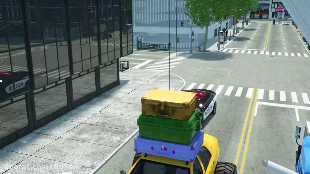 کارتون ماشین بازی جدید با بولدوزر :: جرثقیل و ماشین بازی :: انیمیشن بازی ماشینی