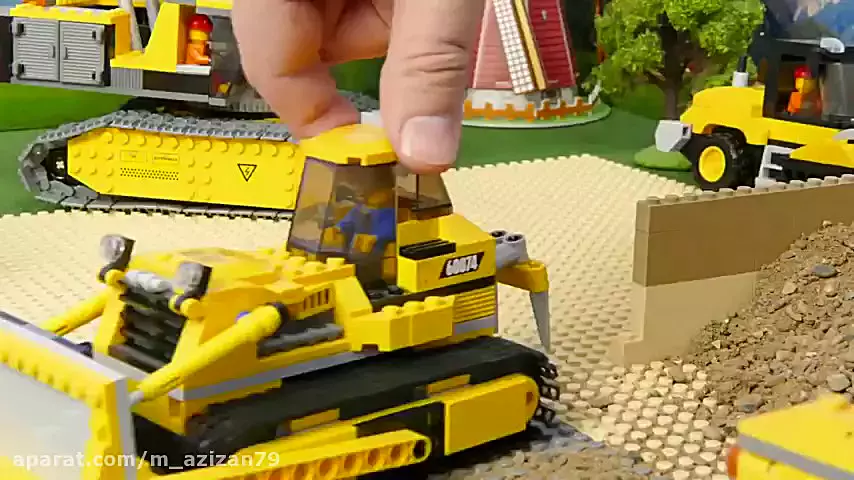ماشین بازی کودکانه : بولدوزر کامیون و جرثقیل