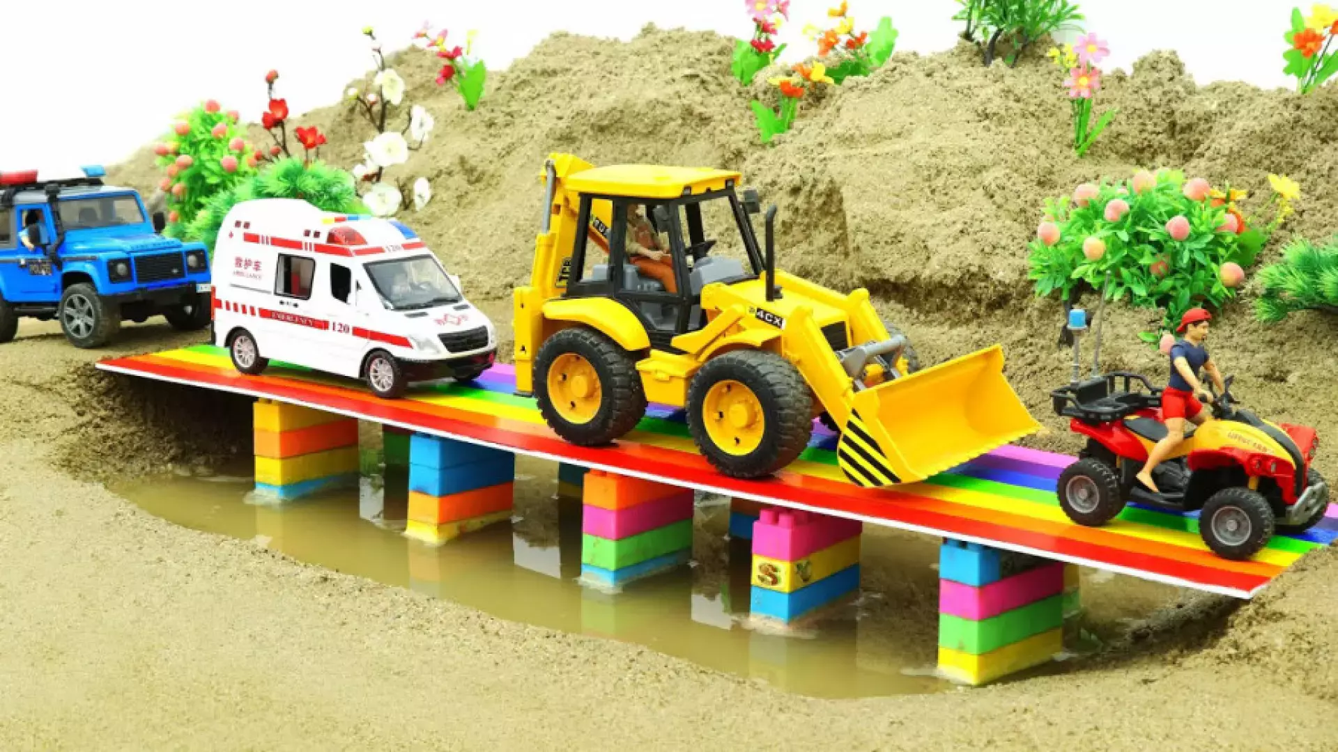 چالش ماشین بازی / بولدوزر / ماشین پلیس / غلتک جاده