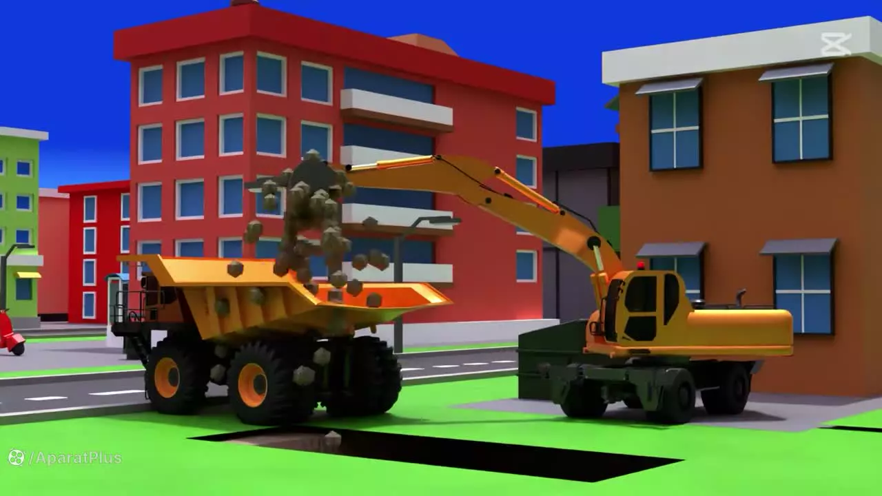 بیل مکانیکی اسباب بازی ، ماشین های پلیس بازی ، بولدوزر داستان های خنده دار