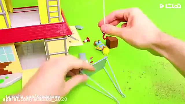 کارتون ماشین بازی اسباب بازی کودکانه جرثقیل بولدوزر تراکتور کامیون