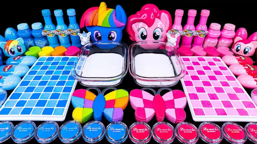 اسلایم بازی کالرفول جدید – ترکیب هیجان انگیز اسلایم صورتی و آبی