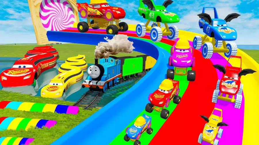 ماشین های کارتونی و آموزش رنگ ها _ برنامه کودک ماشین بازی _ فیلم ماشین بازی