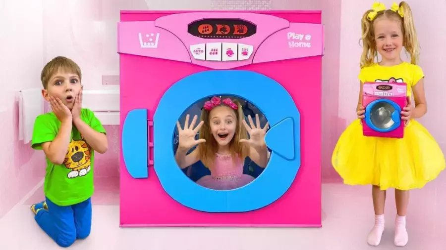 برنامه کودک ساشا و آنیتا | داستان ماشین لباسشویی جادویی