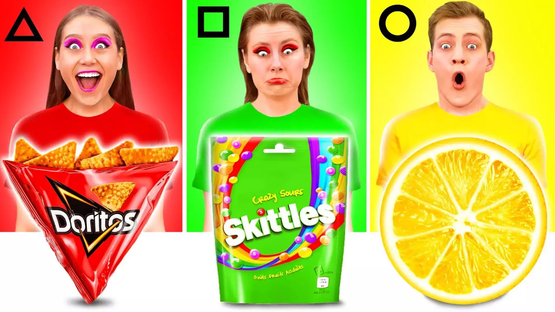 چالش غذاهاچالی رنگین کمانی /چالش خوردن با چوب غذاخوری/چالش سریع ترین غذا خور