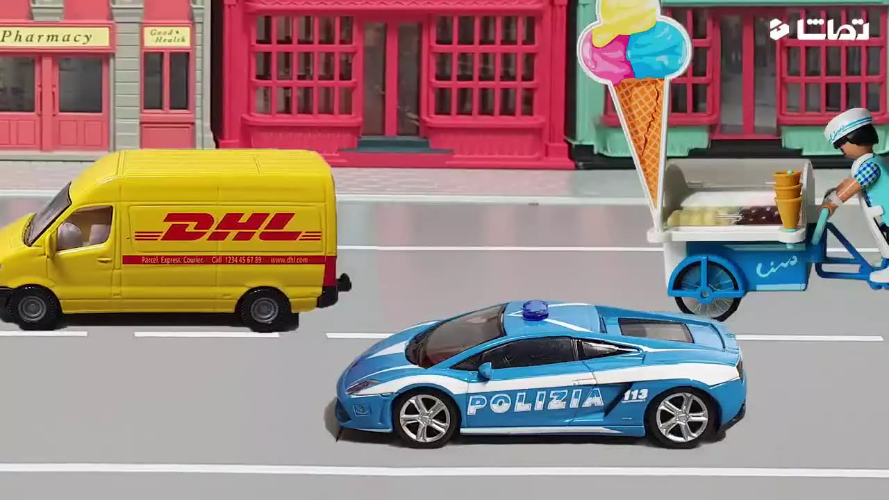 فیلم ماشین بازی کودکانه پسرانه جدید :: سقوط سنگ و تصادف با کامیون بزرگ