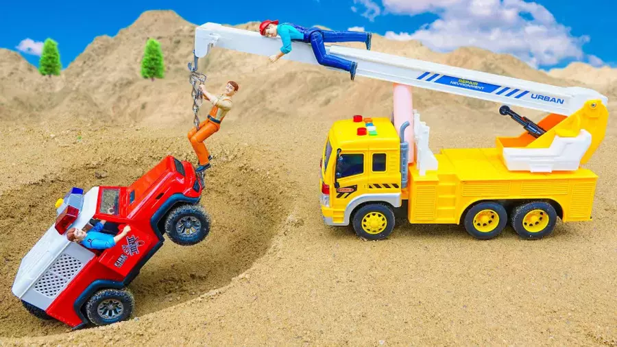 ماشین بازی کودکانه جدید - دانلود کارتون جدید - ماشین قرمز گیر کرده کمک - سرگرمی