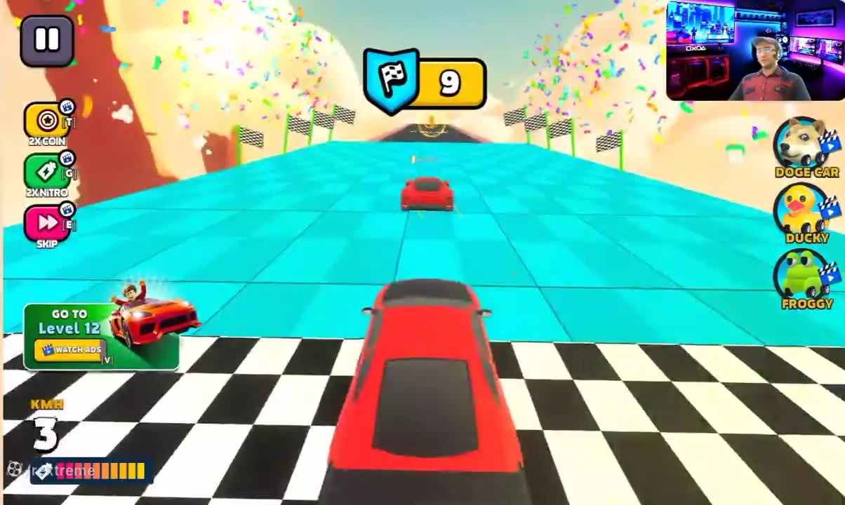 ماشین قرمز و عبور از پل رنگارنگ در ماشین بازی کودکانه جدید