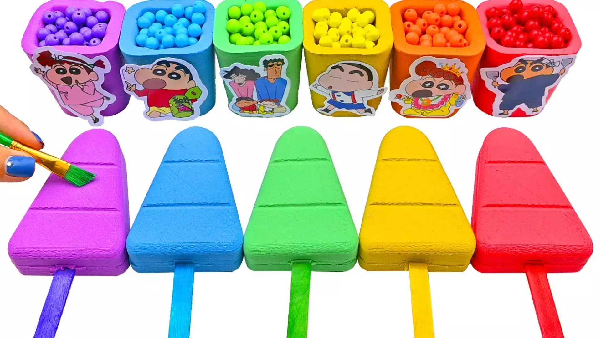 شن بازی اسمر | ساخت بستنی رنگی رنگی با شن جنبشی | برش شن و ماسه