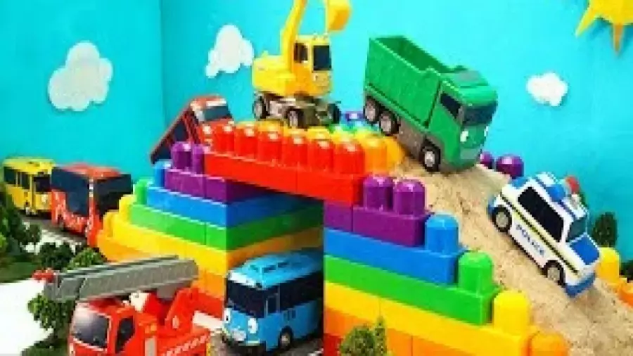 کارتون ماشین بازی کودکانه جدید : ساخت جاده رنگین کمانی