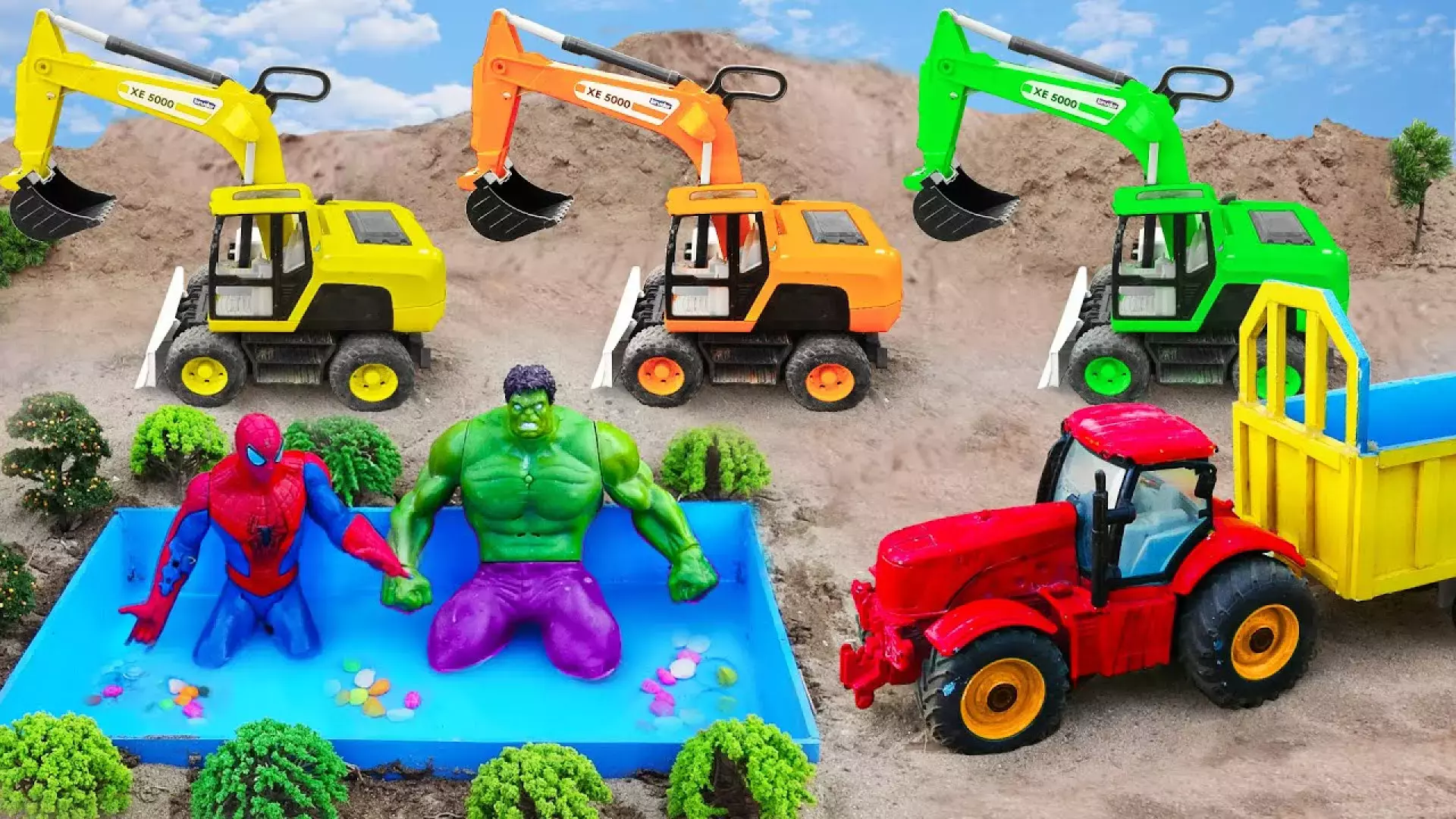 ماشین بازی کودکانه جدید ، کامیون آتش نشانی ، ساخت استخر ، کودک و سرگرمی