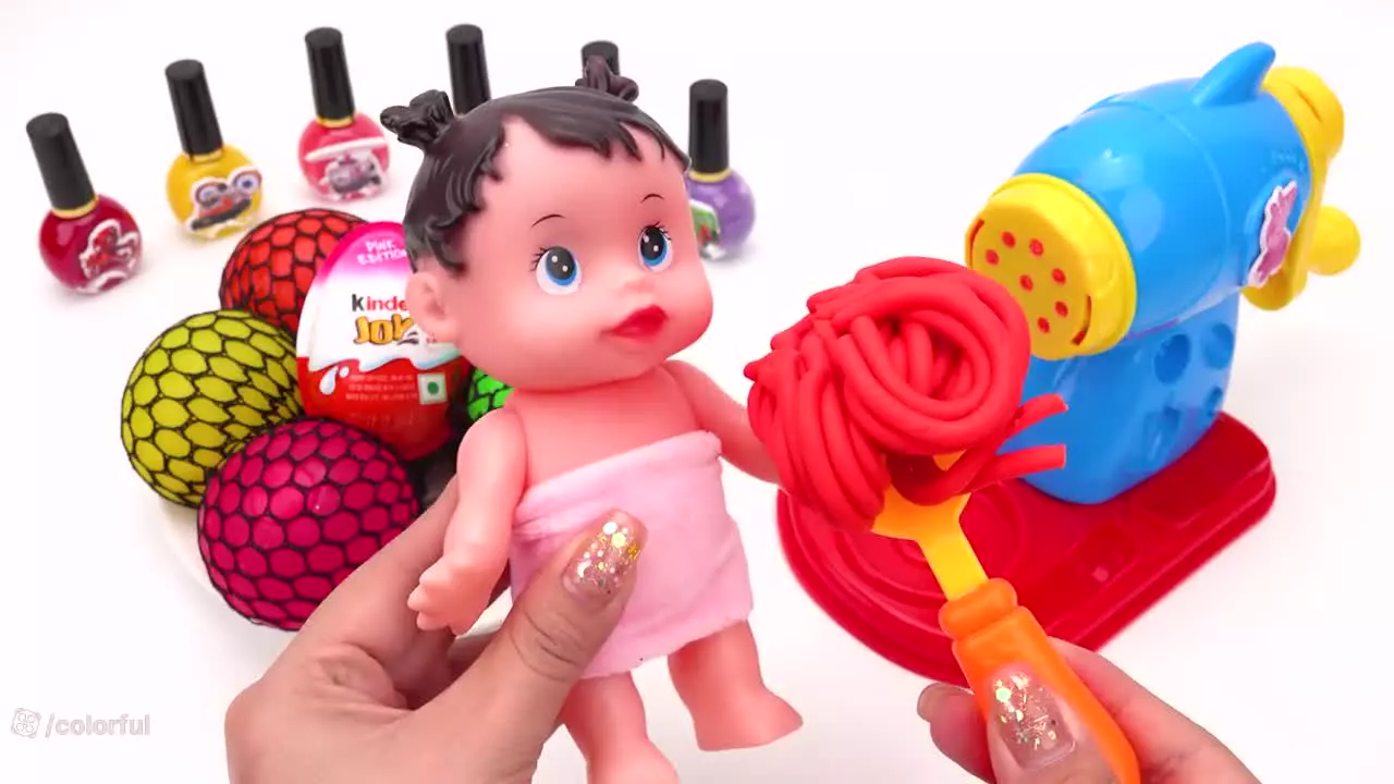 نودل اسلایم ؛ اسلایم بازی جدید ؛ مخلوط اسلایم کودک ؛ اسلایم کالرفول