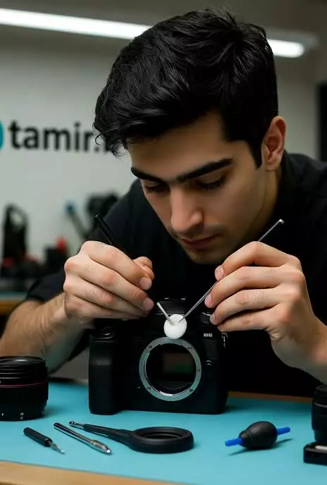 پاک سازی سنسور و سرویس کامل بدنه دوربین عکاسی و فیلمبرداری | ایده ال