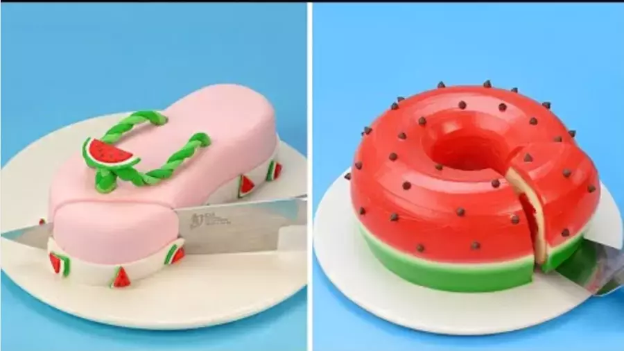 کیک هندوانه‌ای: تزیین جذاب و آسان برای سفره شب یلدا