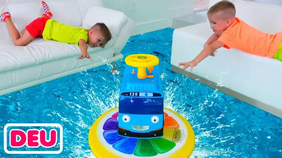 ولاد و نیکی-نیکی چالش جدید نجات مینی بوس-کارتون ولاد ونیکی جدید- کودک ولادو نیکی