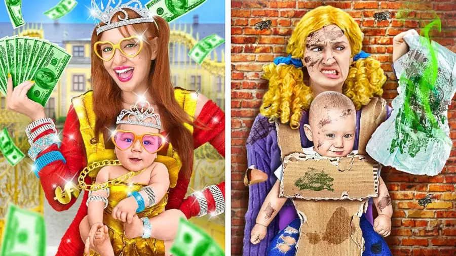 تفریح و سرگرمی ، چالش خنده دار دختر پولدار در زندان 123go و دختر فقیر در خانه