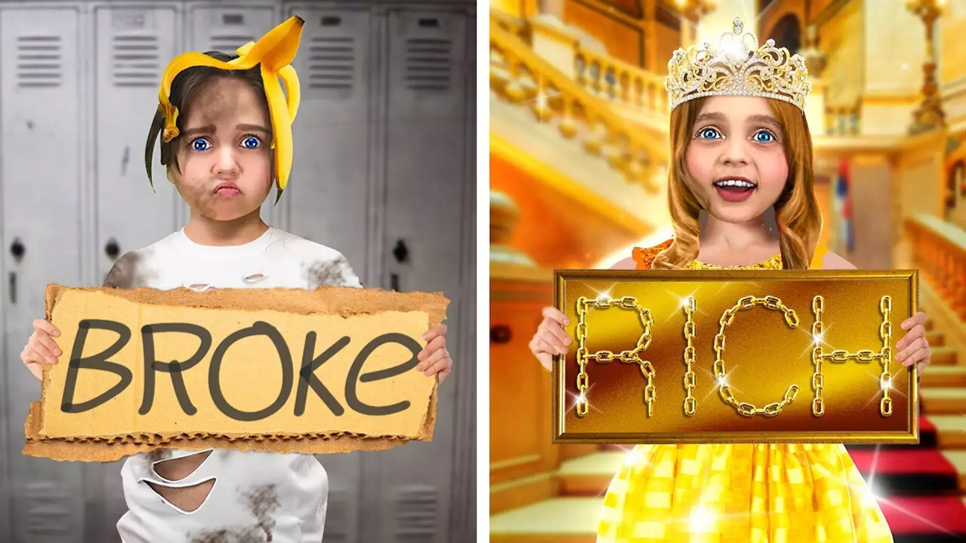 چالش خنده دار دختر پولدار _ تفاوت زندگی دختر پولدار و فقیر