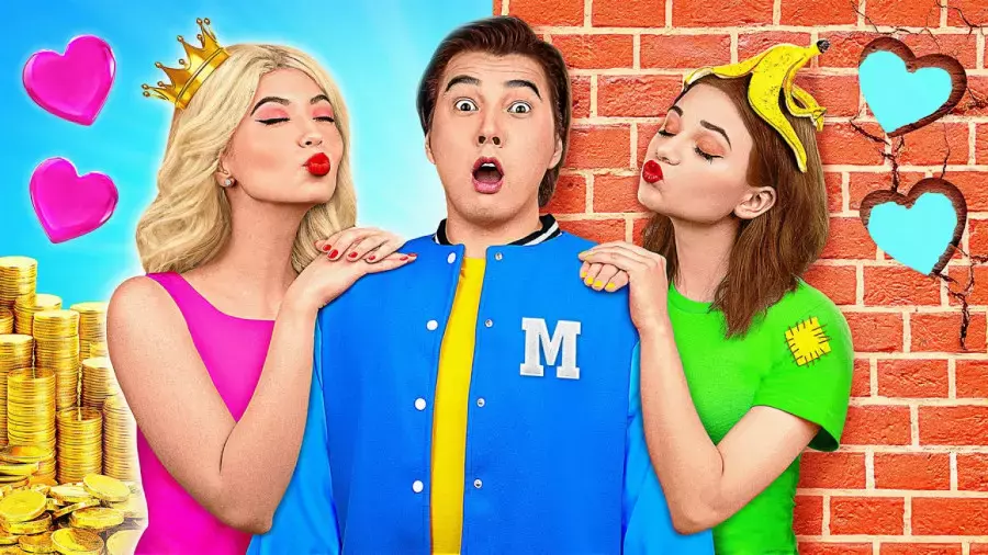 چالش جدید و خنده دار دختر پولدار و فقیر بدنبال شوهر - چالش فقیر و پولدار مغلطه