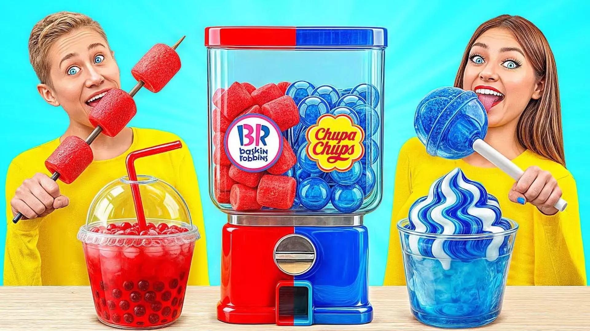 چالش‌های جذاب موکبانگ: تجربه طعم‌های جدید خوراکی قرمز و آبی