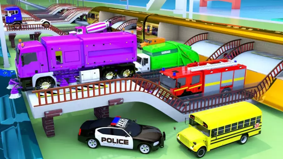 ماشین بازی کودکانه | ماشین های رنگی با داستان ماشین های پلیس