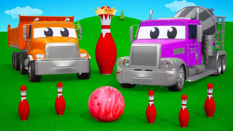 انیمیشن سه بعدی کارتون ماشین ها | بازی خنده دار بولینگ