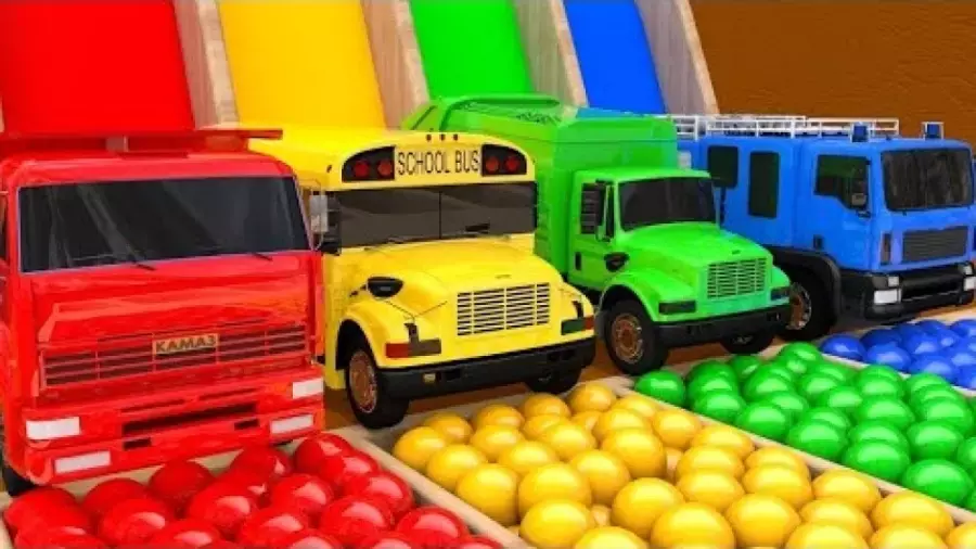 ماشین بازی کودکانه _ آموزش رنگ ها _ جرثقيل _ تراکتور _ اتوبوس