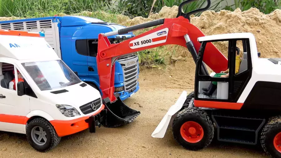 ماشین بازی کودکانه - داستان خنده دار در مورد ماشین اسباب بازی کامیون بیل مکانیکی