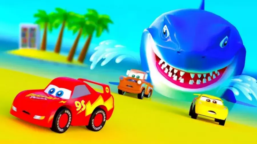 کارتون ماشین بازی کودکانه: مک کویین ها و حمله کوسه ای