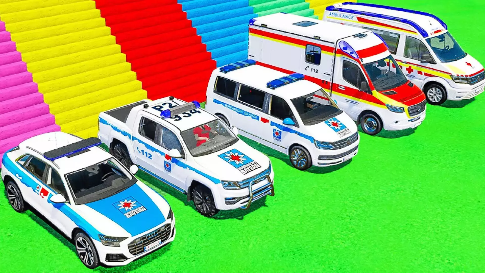 فیلم ماشین بازی کودکانه - ماشین پلیس - ماشین آتش نشانی - بازی ماشین جدید