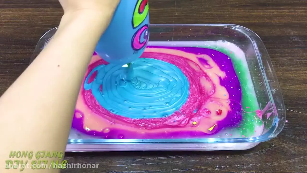 اسلایم شفاف با بالن های خنده دار / ساخت اسلایم/اموزش اسلایم