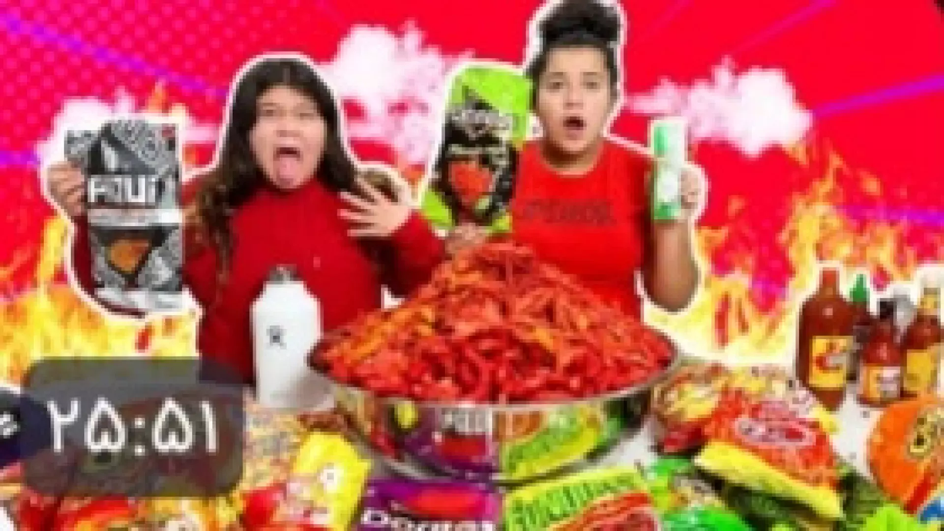 چالش غذایی مری ایزی | چالش خوردن تند ترین خوراکی های دنیا