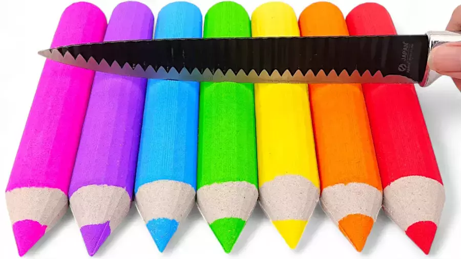 سرگرمی شن بازی جدید | ساخت مدادهای رنگی با شن جنبشی