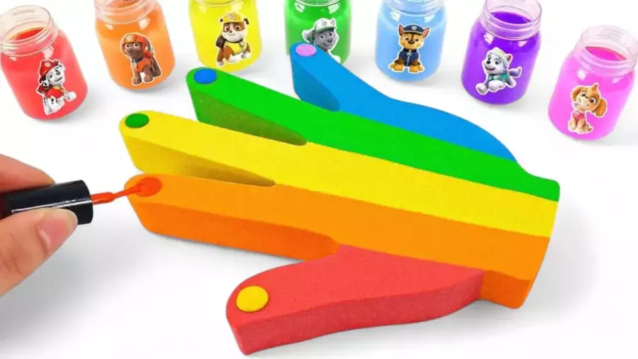 شن بازی کودکانه | ساخت دست رنگی با شن جنبشی