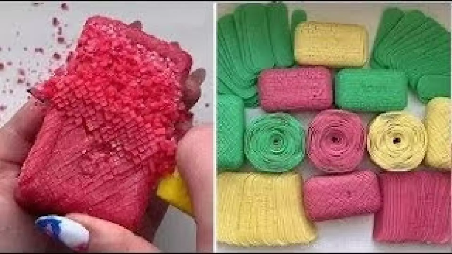 صابون بازی بامزه صورتی زرد سبز ؛ برش صابون مختلف ؛ اسلایم کودکانه