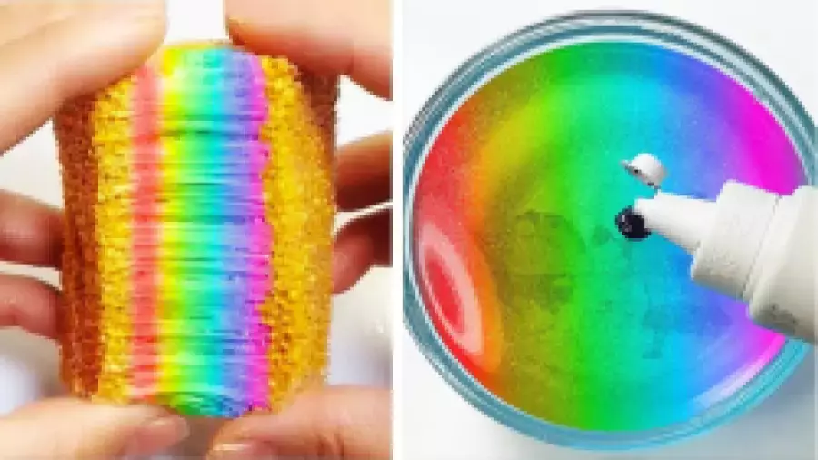 اسلایم بازی - تهیه و ساخت اسلایم هفت رنگ - اسلایم باحال و بامزه