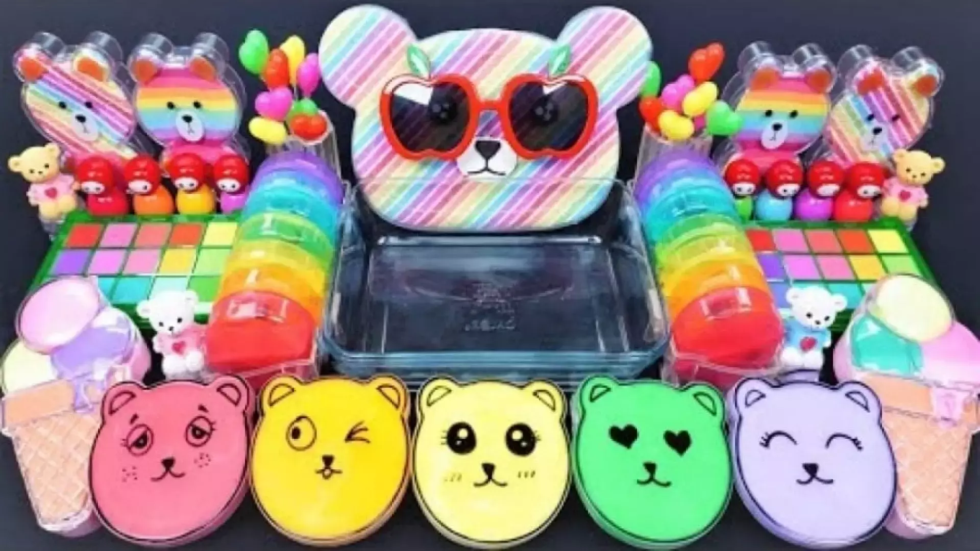 مخلوط کردن اسلایم اسموتی با تم زیبای خرس بامزه