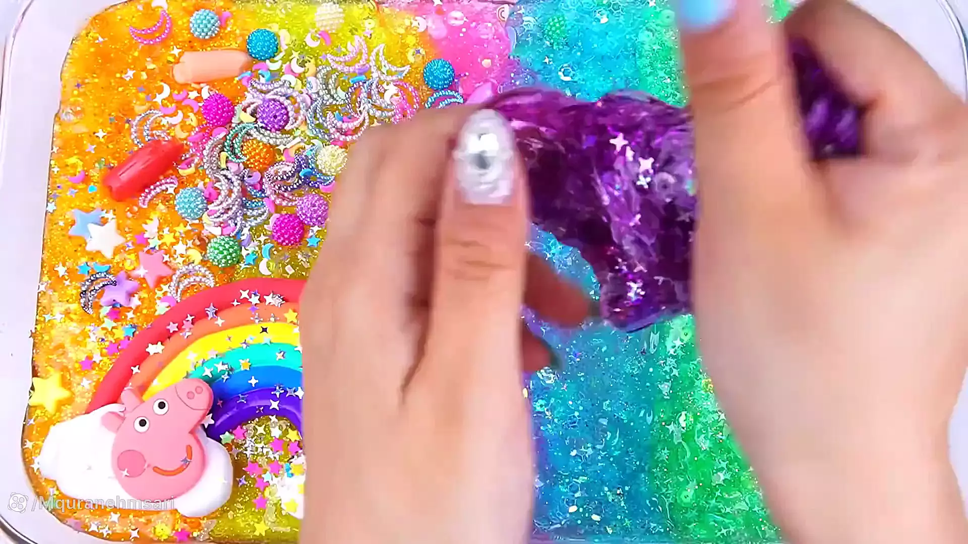 بازی با اسلایم / مخلوط کردن ایلایم کیوت و بامزه /اسلایم شفاف